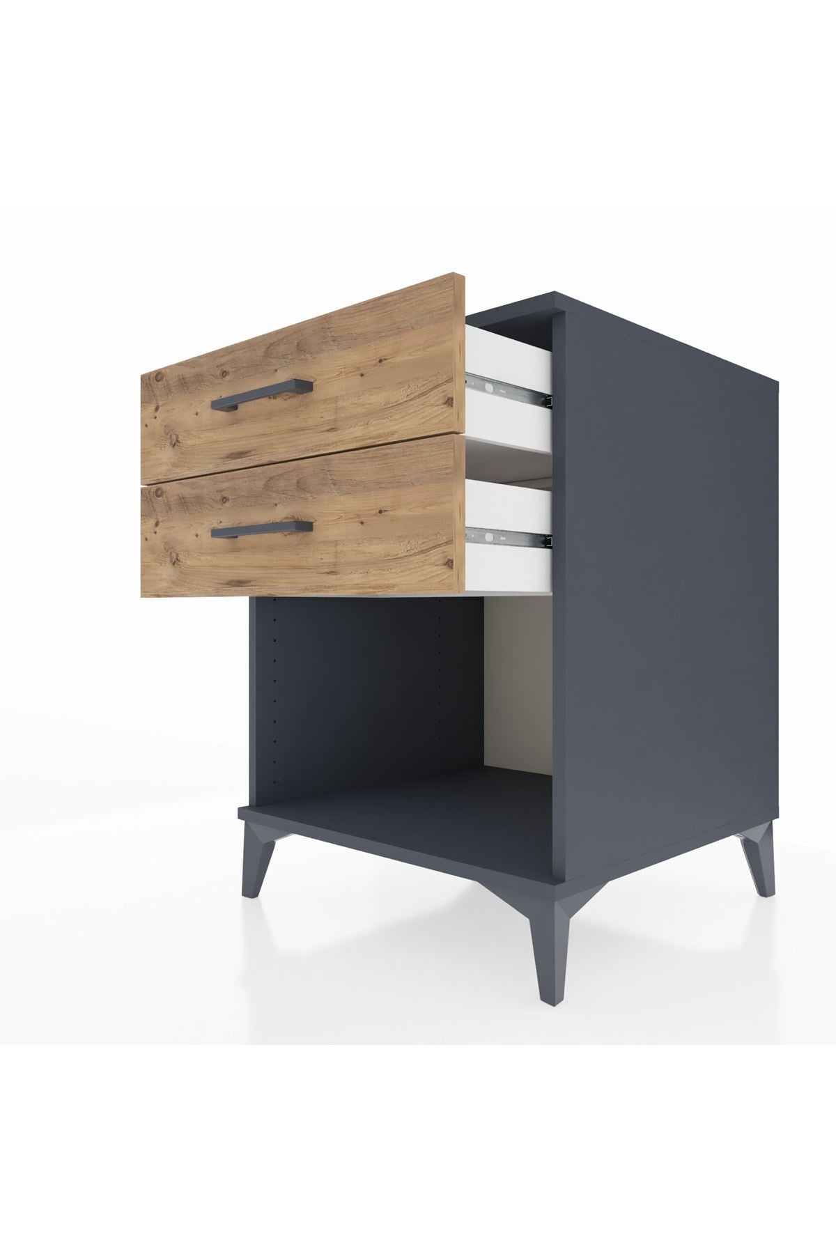 Kronos Komodin 2 Çekmeceli 60x59x80 Antrasit-Çam