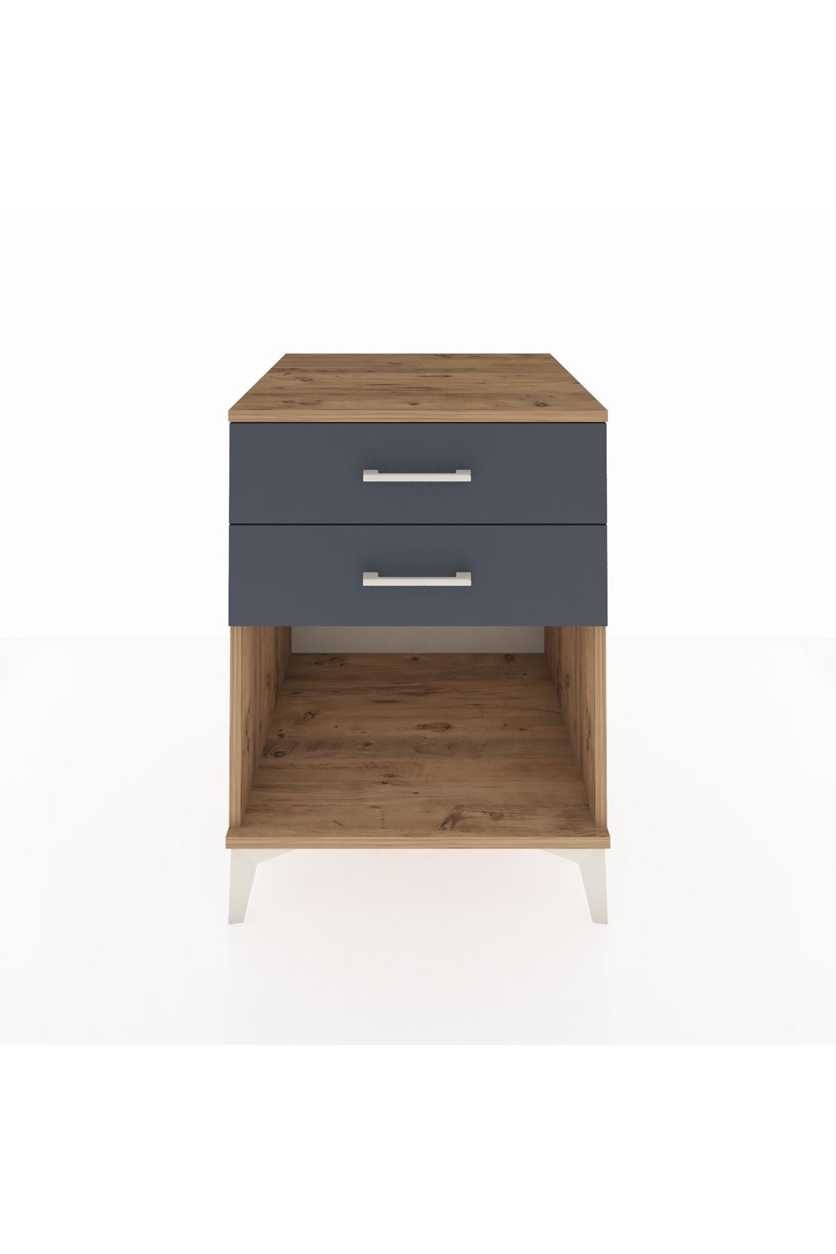 Kronos Komodin 2 Çekmeceli 60x59x80 Çam-Antrasit