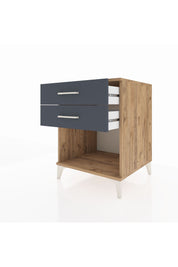 Kronos Komodin 2 Çekmeceli 60x59x80 Çam-Antrasit