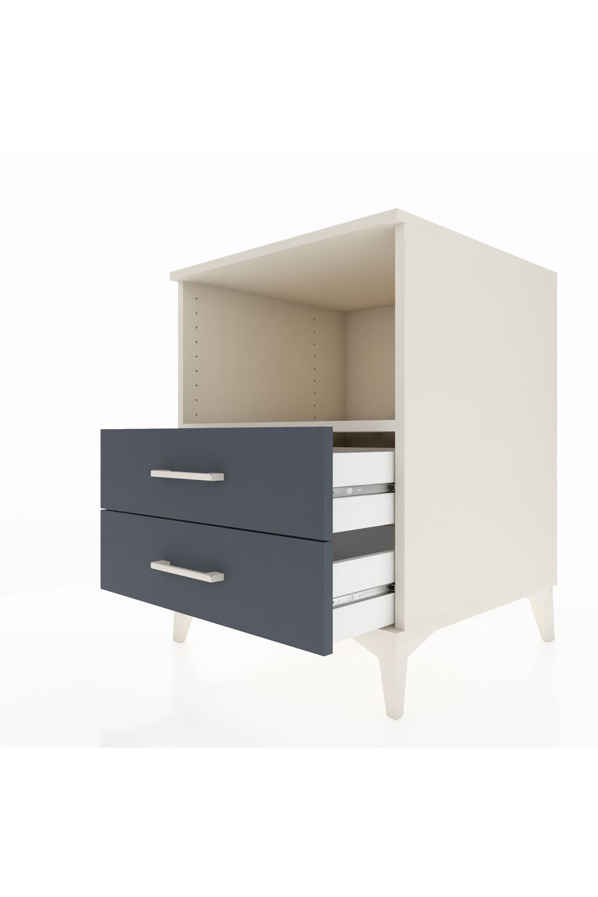 Kronos Komodin Tek Raflı 2 Çekmeceli 60x59x80 Aytaşı-Antrasit