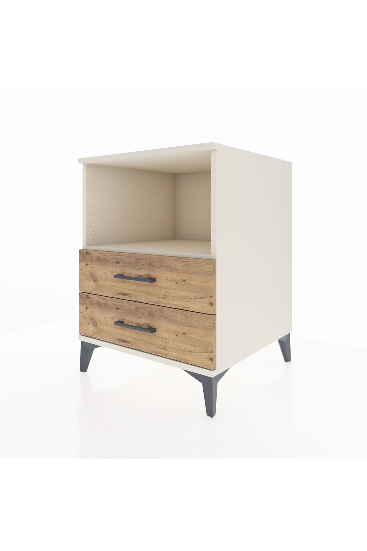 Kronos Komodin Tek Raflı 2 Çekmeceli 60x59x80 Aytaşı-Çam