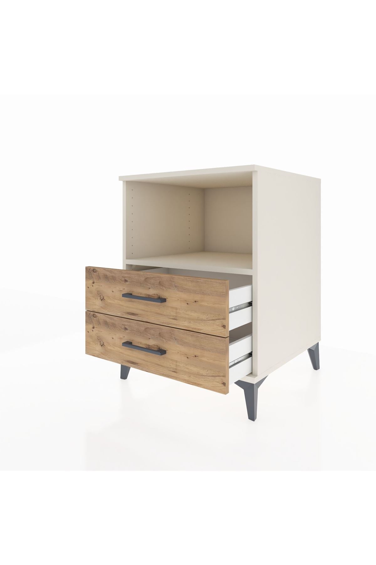 Kronos Komodin Tek Raflı 2 Çekmeceli 60x59x80 Aytaşı-Çam