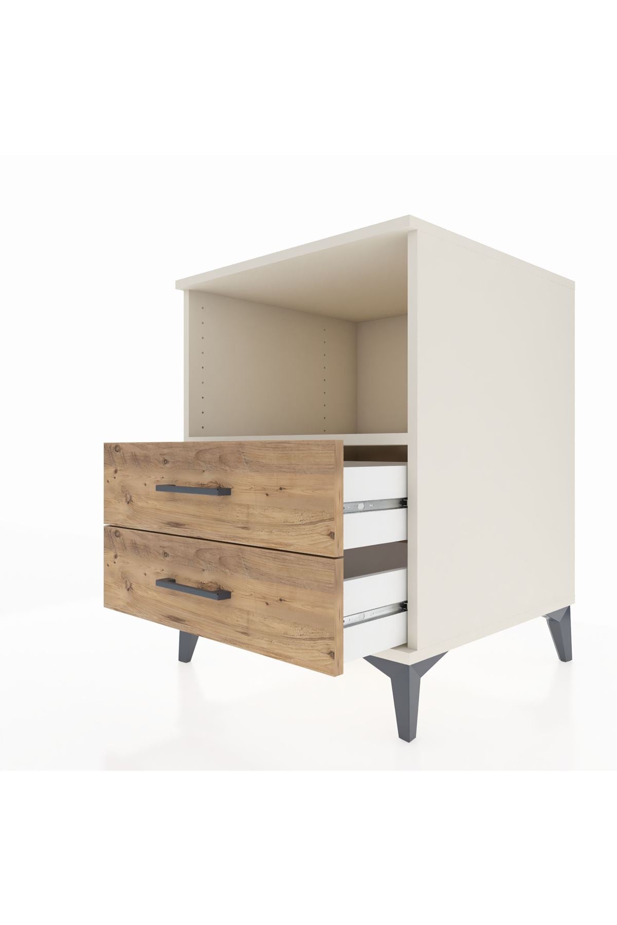 Kronos Komodin Tek Raflı 2 Çekmeceli 60x59x80 Aytaşı-Çam