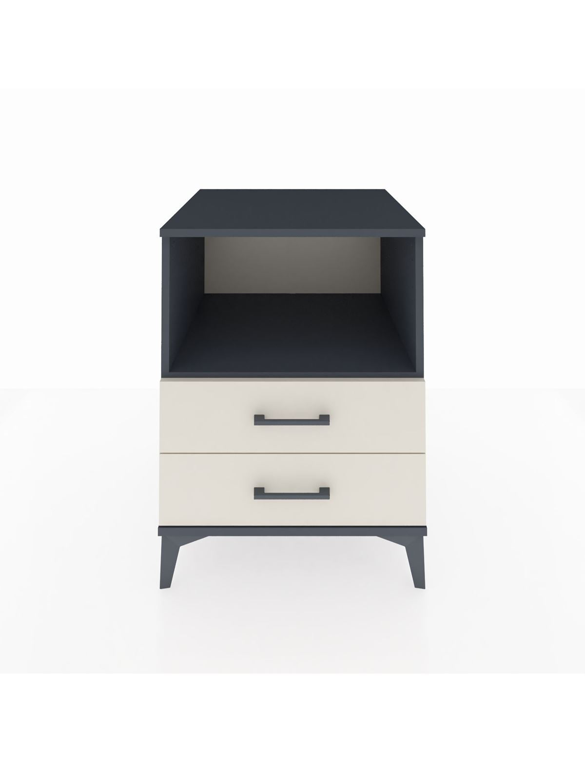 Kronos Komodin Tek Raflı 2 Çekmeceli 60x59x80 Antrasit-Aytaşı