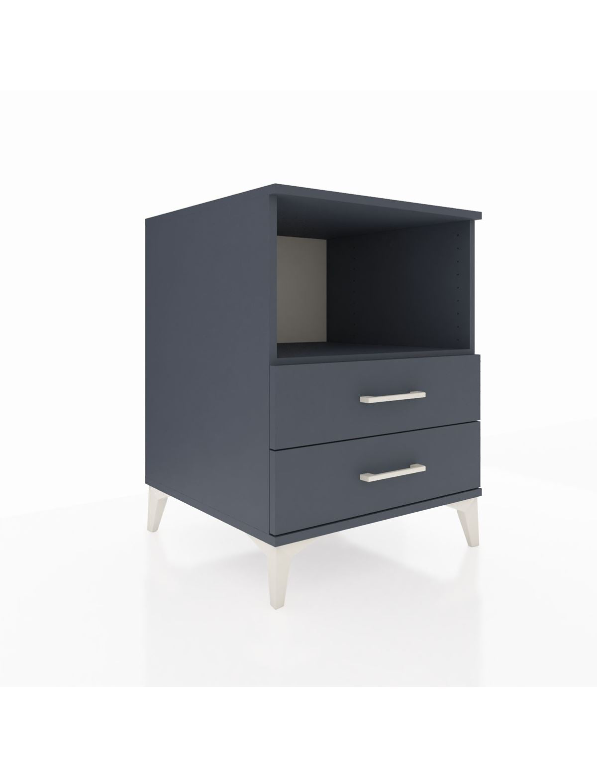 Kronos Komodin Tek Raflı 2 Çekmeceli 60x59x80 Antrasit-Antrasit