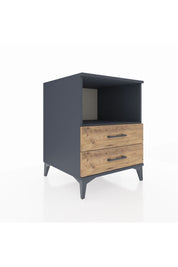 Kronos Komodin Tek Raflı 2 Çekmeceli 60x59x80 Antrasit-Çam
