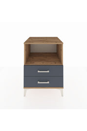 Kronos Komodin Tek Raflı 2 Çekmeceli 60x59x80 Çam-Antrasit