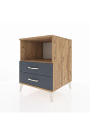 Kronos Komodin Tek Raflı 2 Çekmeceli 60x59x80 Çam-Antrasit