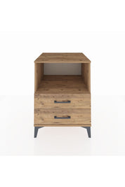 Kronos Komodin Tek Raflı 2 Çekmeceli 60x59x80 Çam-Çam