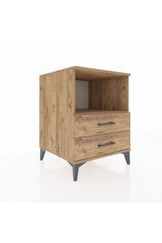 Kronos Komodin Tek Raflı 2 Çekmeceli 60x59x80 Çam-Çam