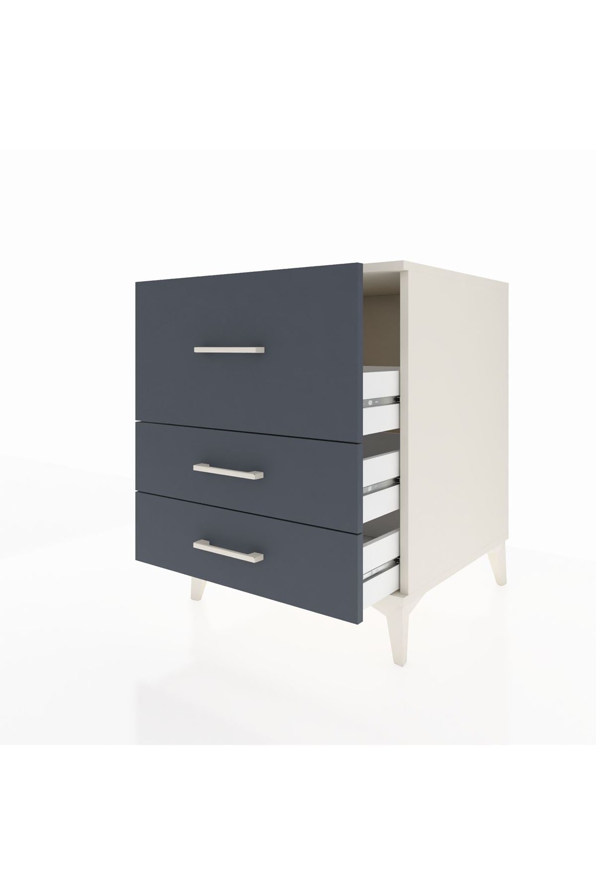 Kronos Komodin 3 Çekmeceli 60x59x80 Aytaşı-Antrasit