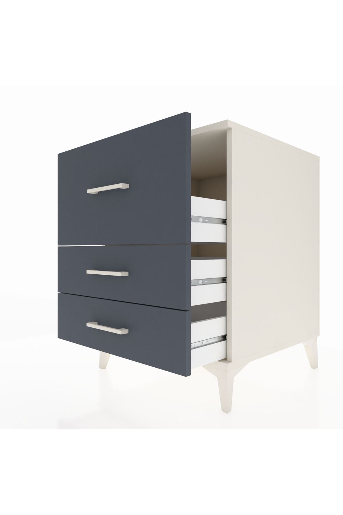 Kronos Komodin 3 Çekmeceli 60x59x80 Aytaşı-Antrasit