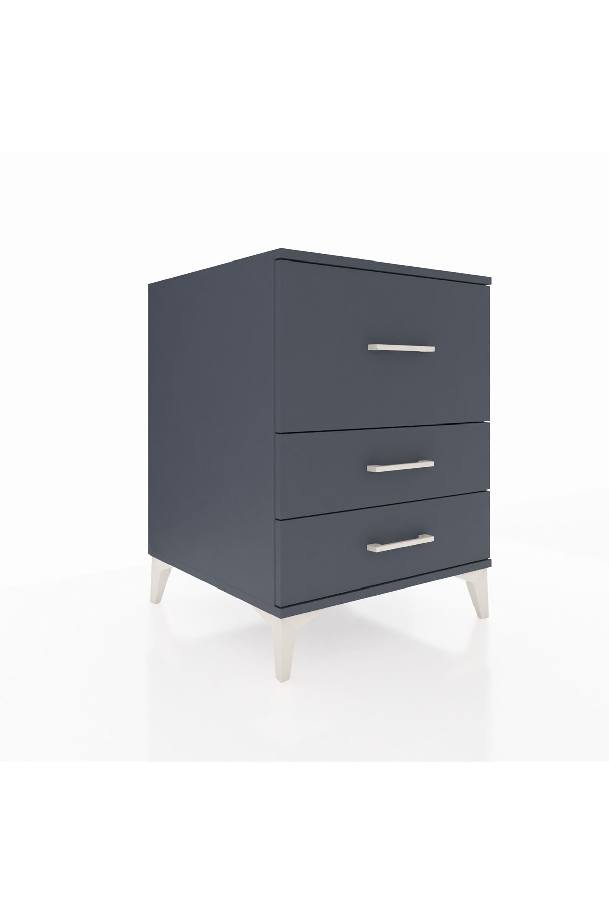 Kronos Komodin 3 Çekmeceli 60x59x80 Antrasit-Antrasit