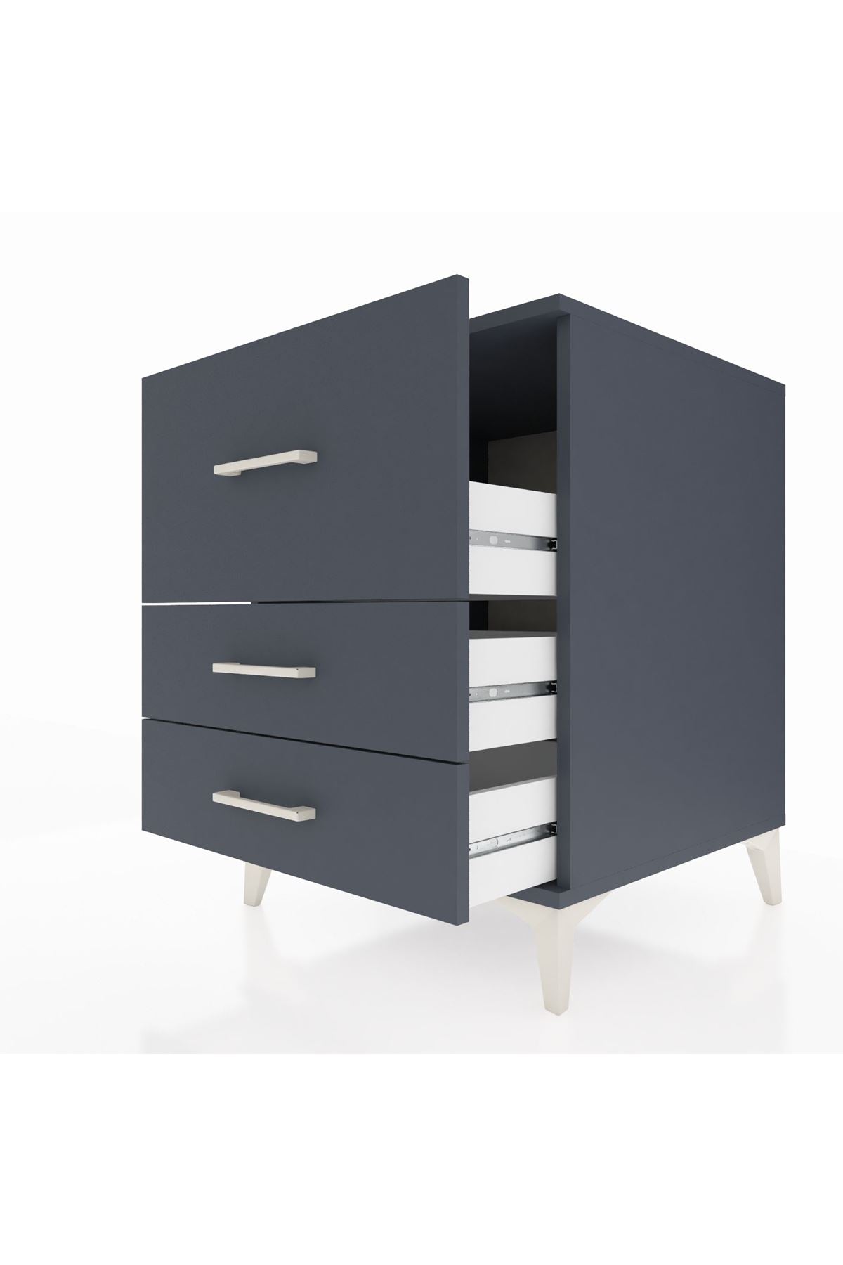 Kronos Komodin 3 Çekmeceli 60x59x80 Antrasit-Antrasit