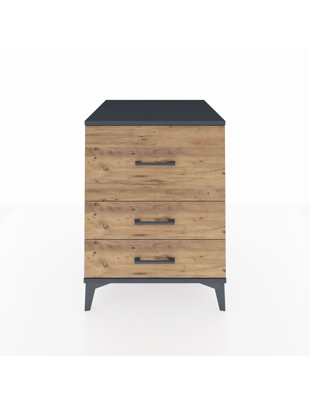 Kronos Komodin 3 Çekmeceli 60x59x80 Antrasit-Çam