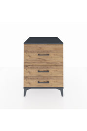 Kronos Komodin 3 Çekmeceli 60x59x80 Antrasit-Çam