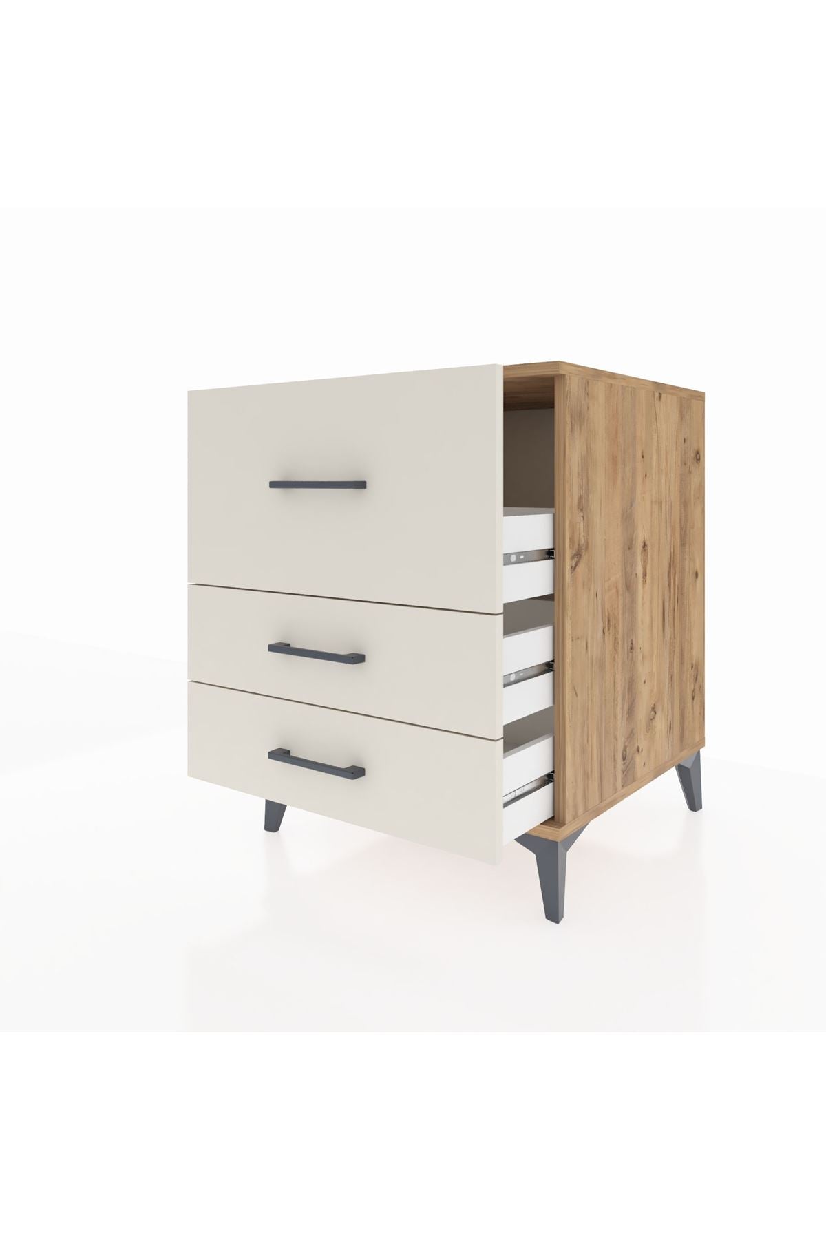 Kronos Komodin 3 Çekmeceli 60x59x80 Çam-Aytaşı