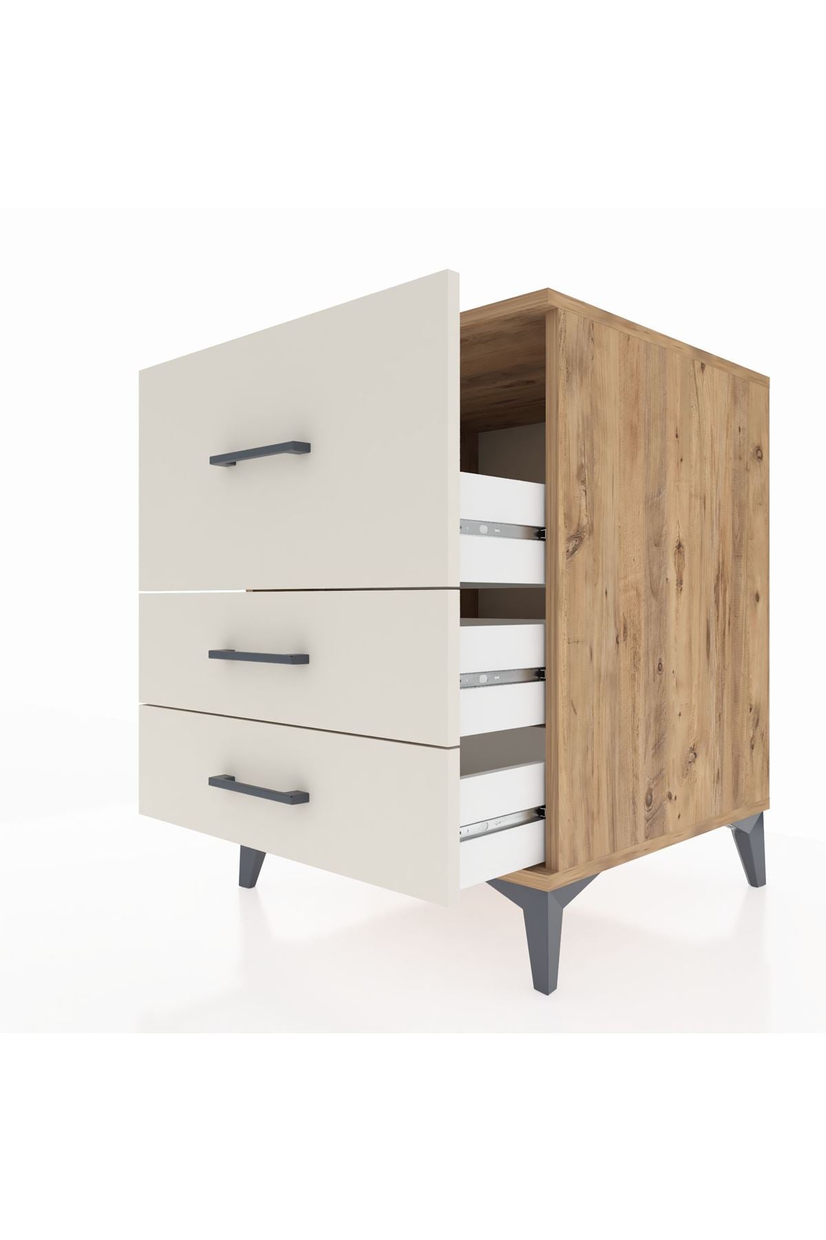 Kronos Komodin 3 Çekmeceli 60x59x80 Çam-Aytaşı