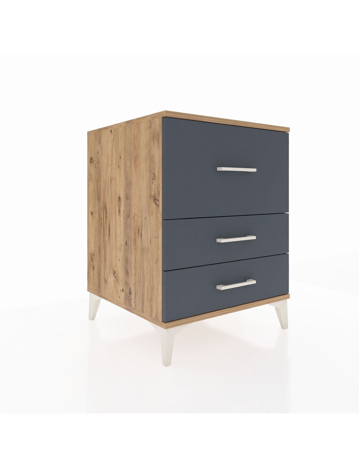 Kronos Komodin 3 Çekmeceli 60x59x80 Çam-Antrasit