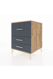 Kronos Komodin 3 Çekmeceli 60x59x80 Çam-Antrasit