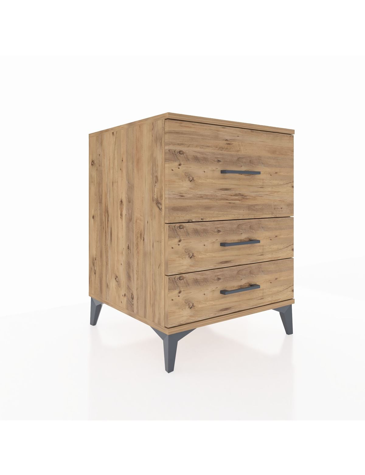 Kronos Komodin 3 Çekmeceli 60x59x80 Çam-Çam