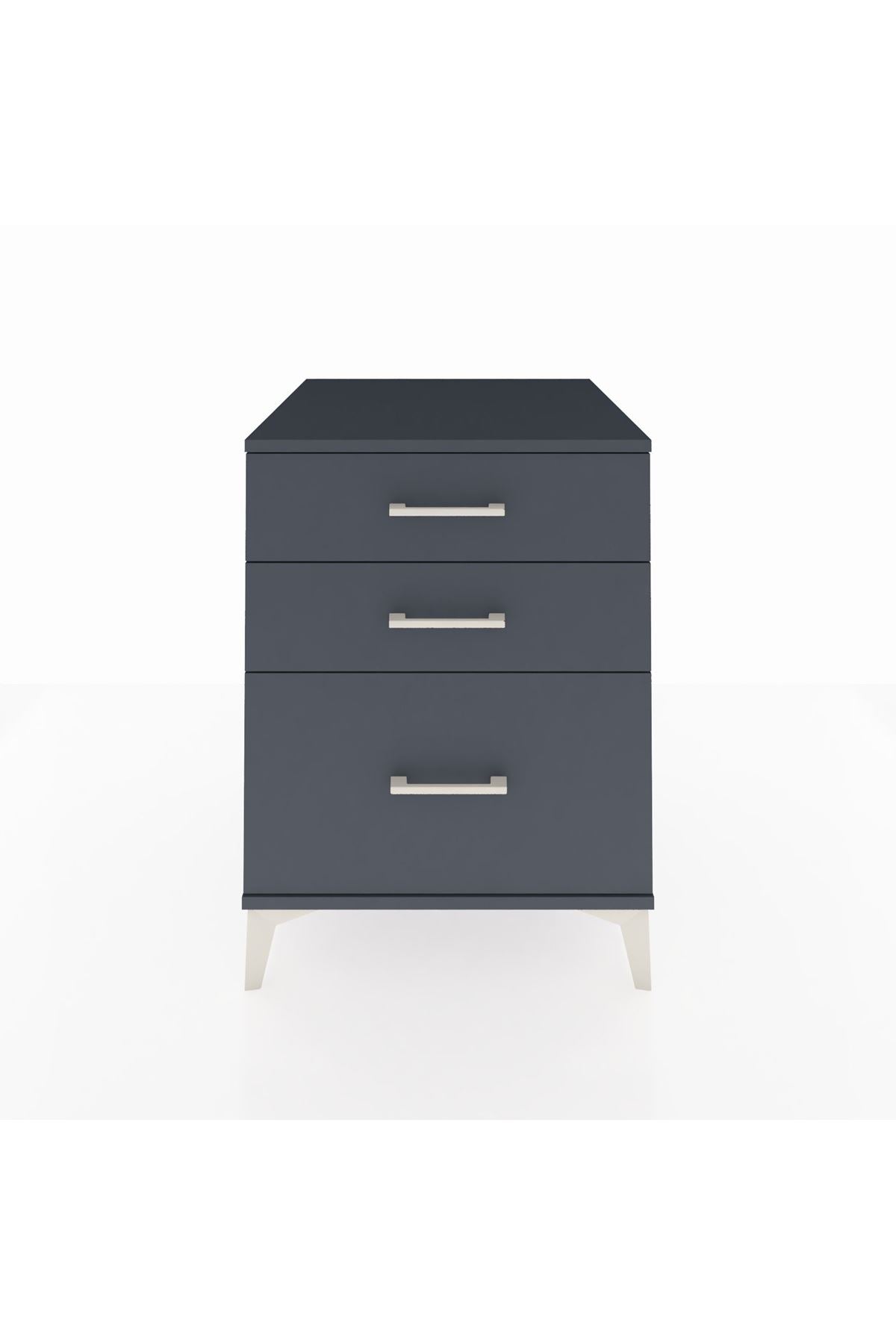 Kronos Komodin 3 Çekmeceli 60x59x80 Antrasit-Antrasit