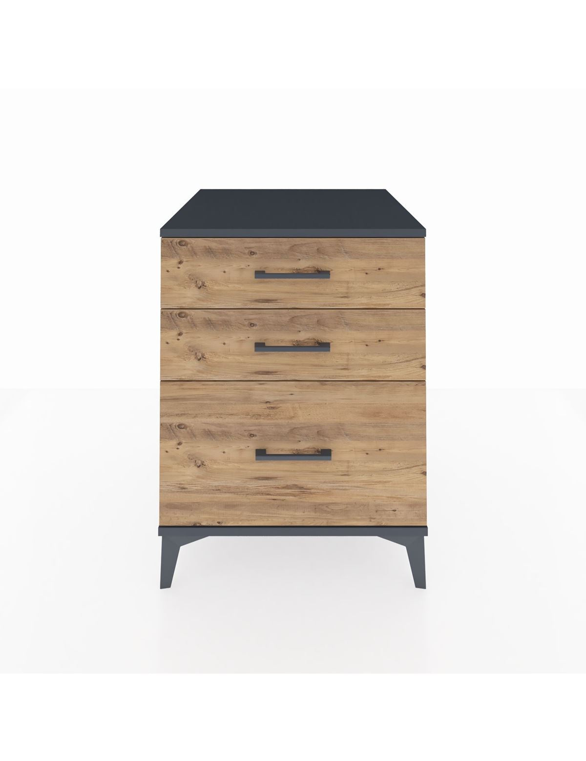 Kronos Komodin 3 Çekmeceli 60x59x80 Antrasit-Çam