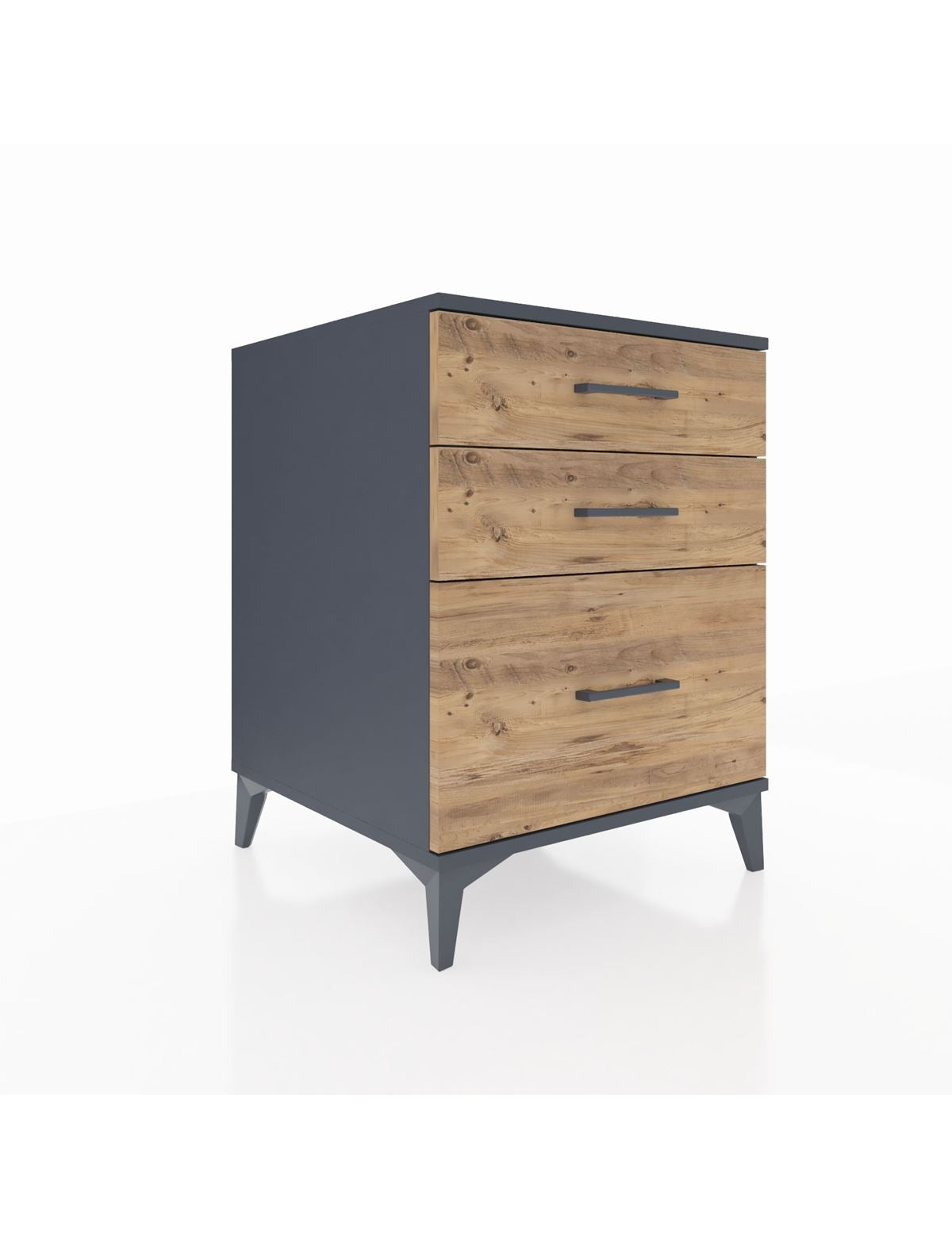 Kronos Komodin 3 Çekmeceli 60x59x80 Antrasit-Çam