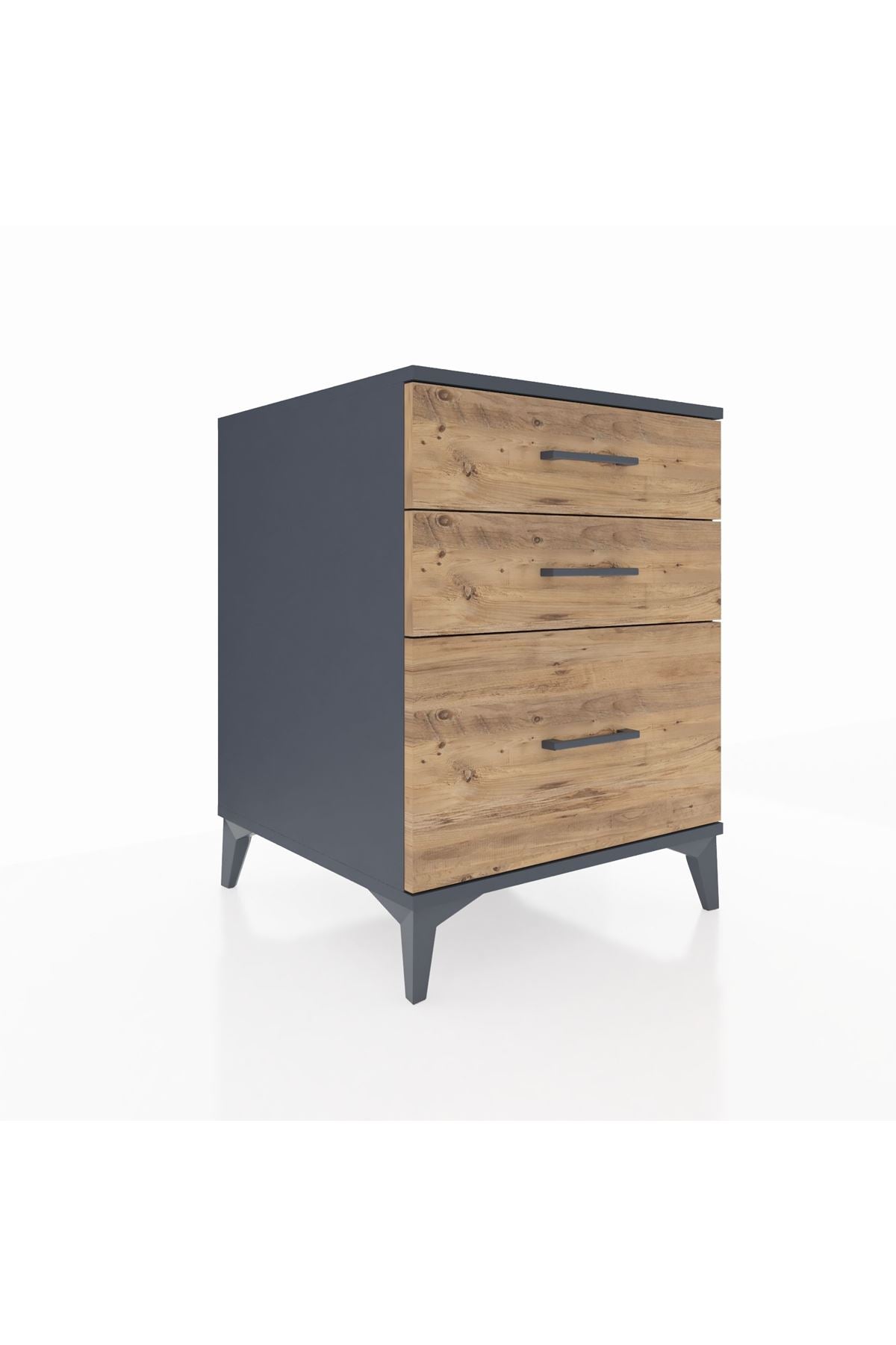 Kronos Komodin 3 Çekmeceli 60x59x80 Antrasit-Çam