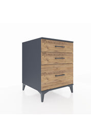 Kronos Komodin 3 Çekmeceli 60x59x80 Antrasit-Çam