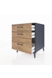 Kronos Komodin 3 Çekmeceli 60x59x80 Antrasit-Çam