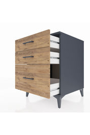 Kronos Komodin 3 Çekmeceli 60x59x80 Antrasit-Çam