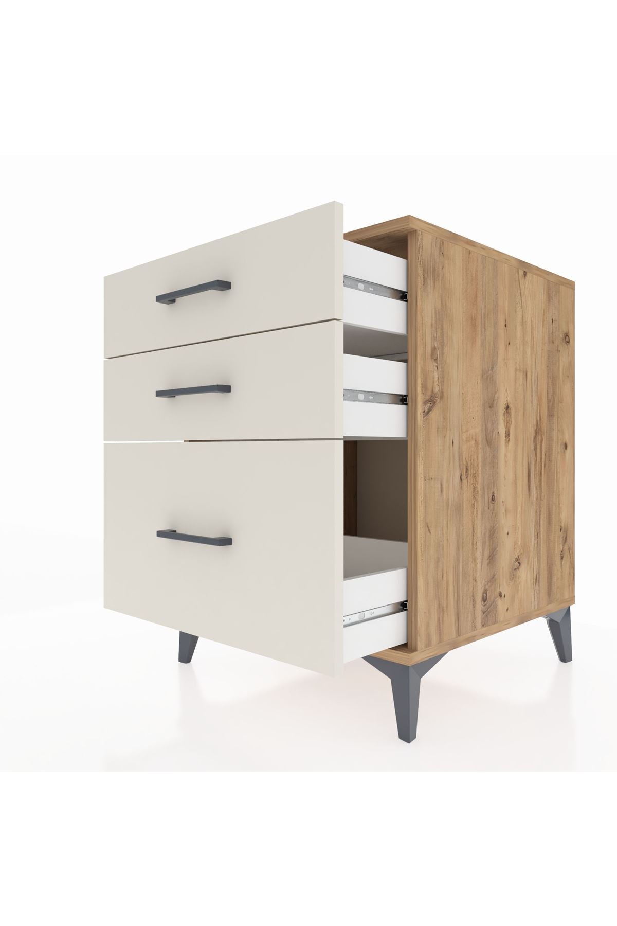 Kronos Komodin 3 Çekmeceli 60x59x80 Çam-Aytaşı