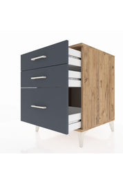 Kronos Komodin 3 Çekmeceli 60x59x80 Çam-Antrasit
