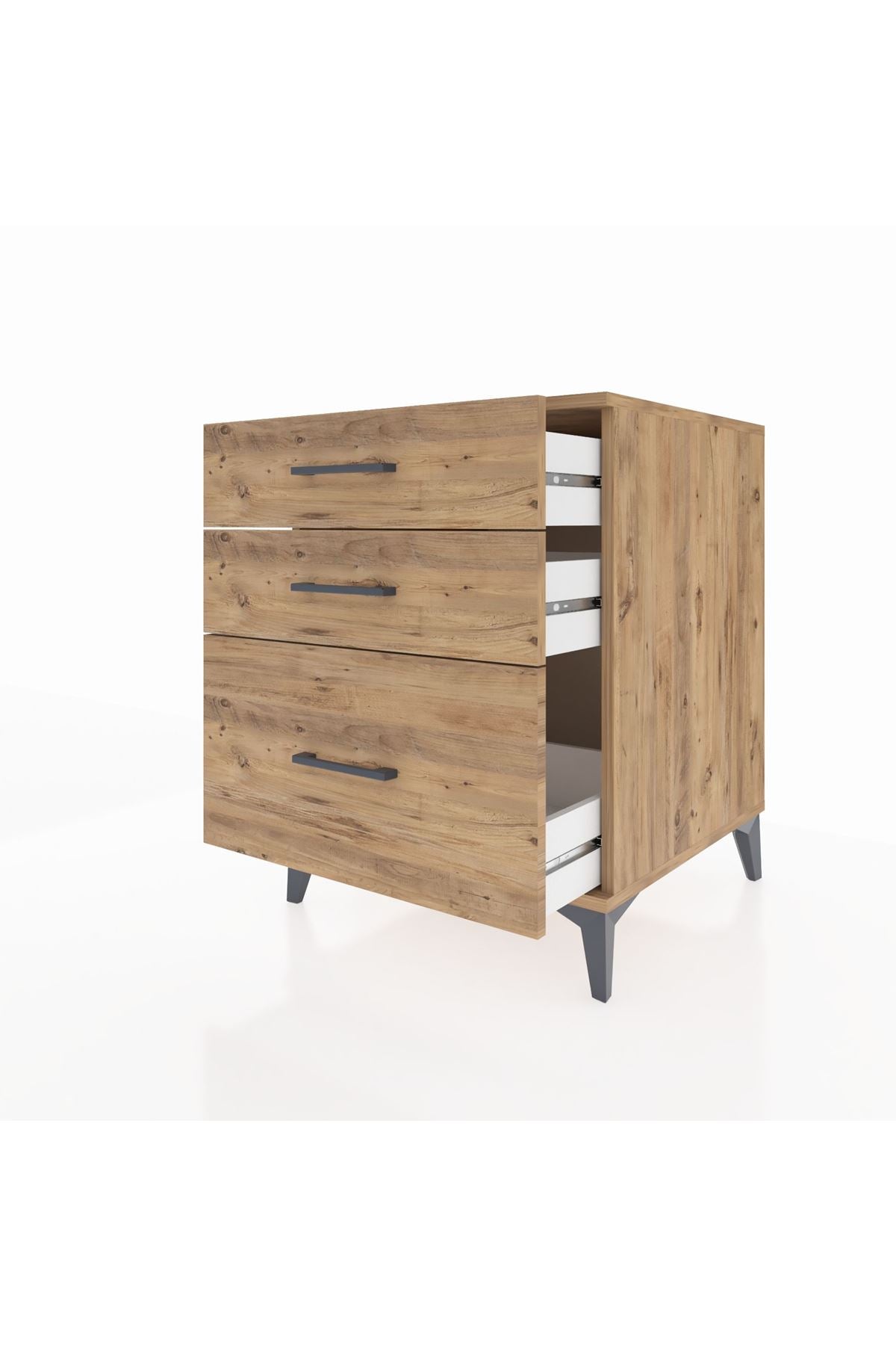 Kronos Komodin 3 Çekmeceli 60x59x80 Çam-Çam