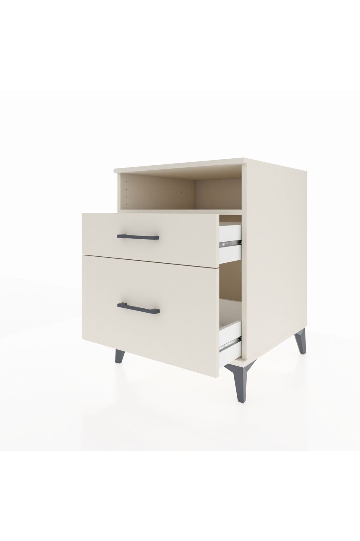 Kronos Komodin Tek Raflı 2 Çekmeceli 60x59x80 Aytaşı-Aytaşı