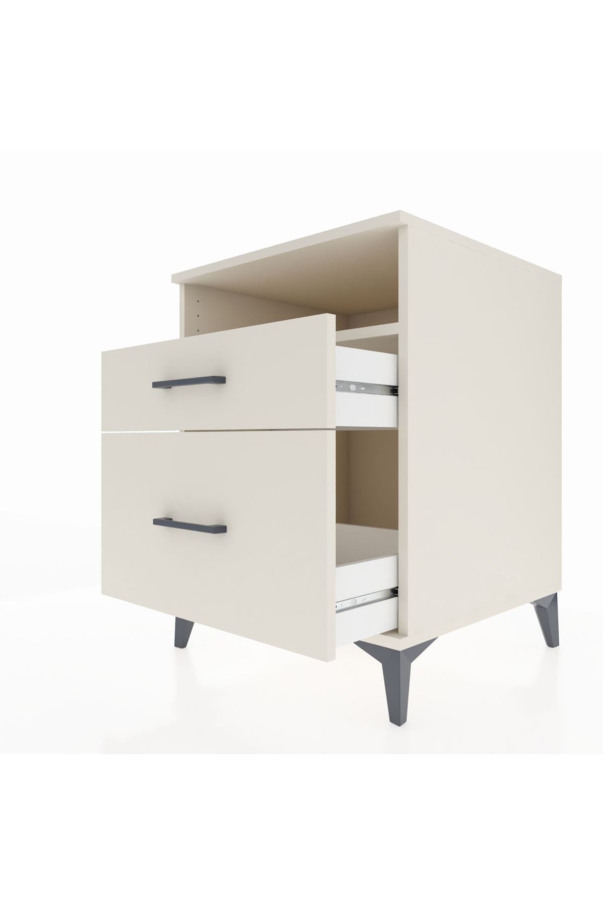 Kronos Komodin Tek Raflı 2 Çekmeceli 60x59x80 Aytaşı-Aytaşı