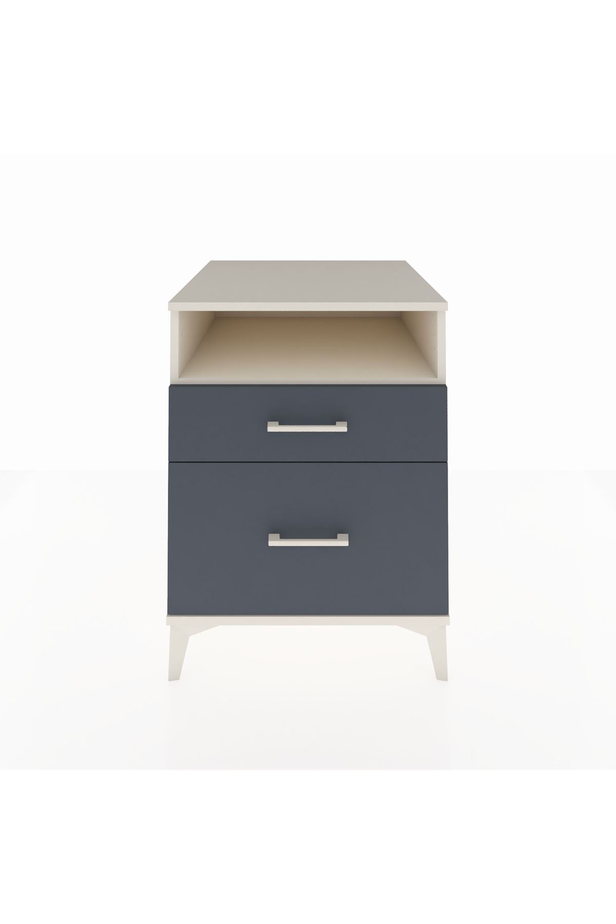 Kronos Komodin Tek Raflı 2 Çekmeceli 60x59x80 Aytaşı-Antrasit