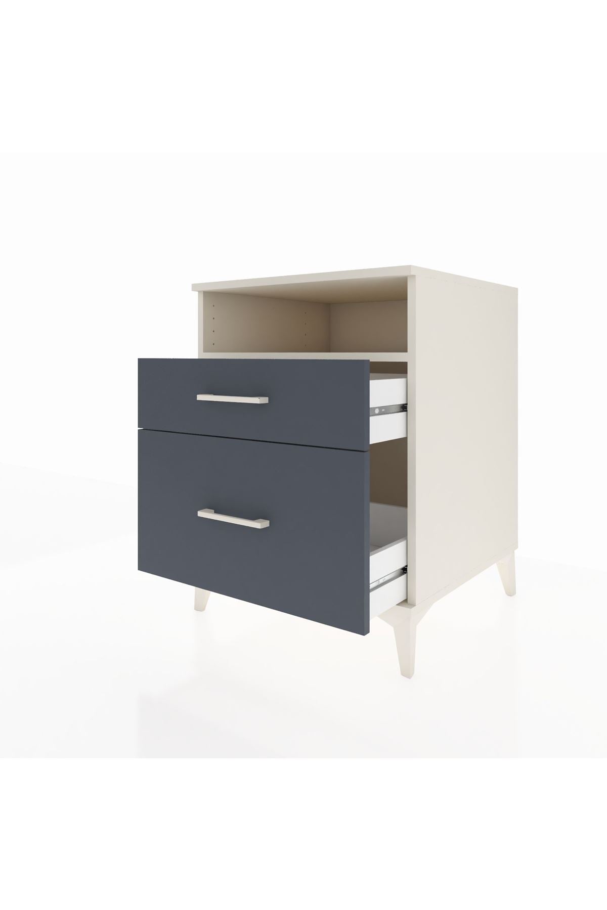 Kronos Komodin Tek Raflı 2 Çekmeceli 60x59x80 Aytaşı-Antrasit