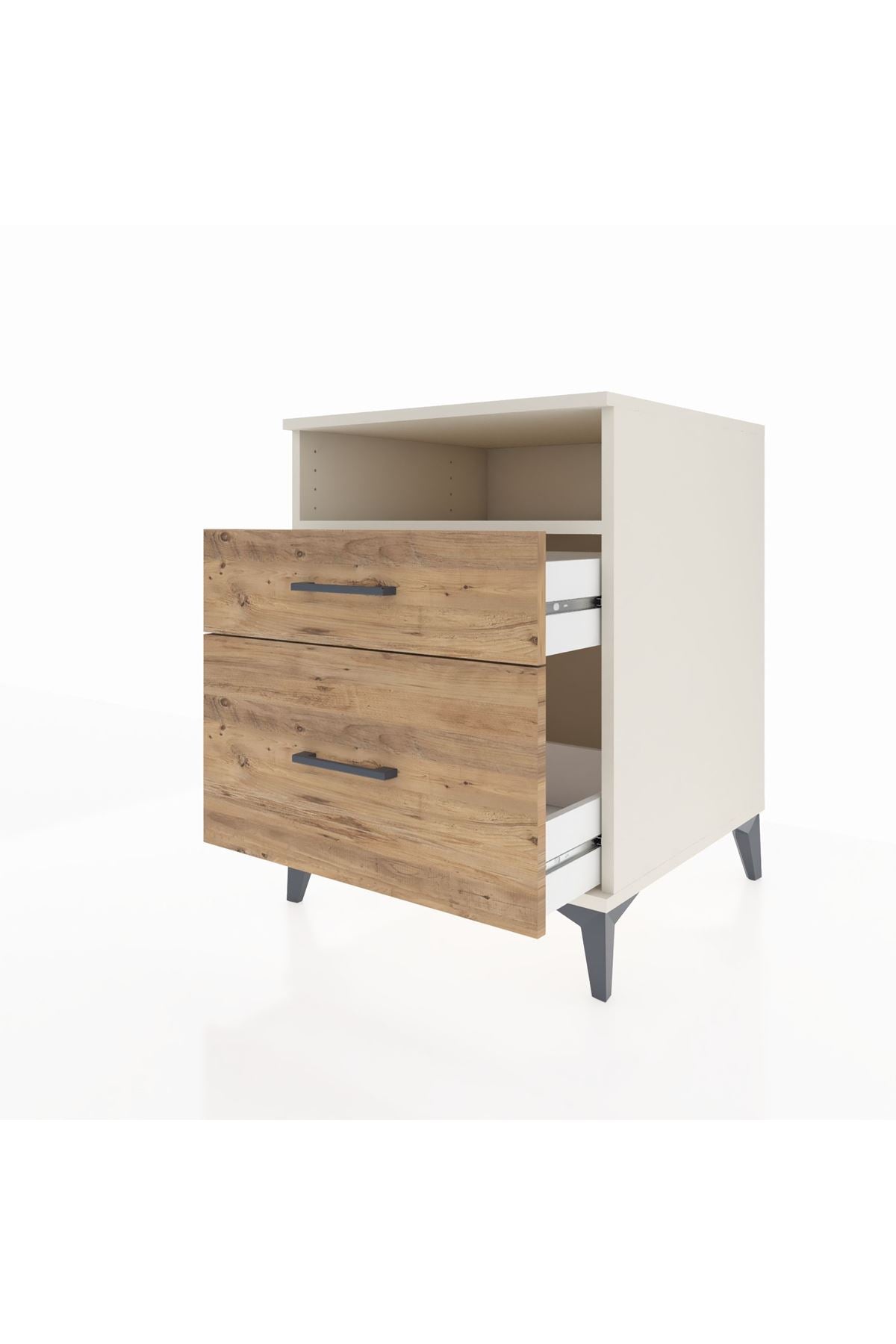 Kronos Komodin Tek Raflı 2 Çekmeceli 60x59x80 Aytaşı-Çam