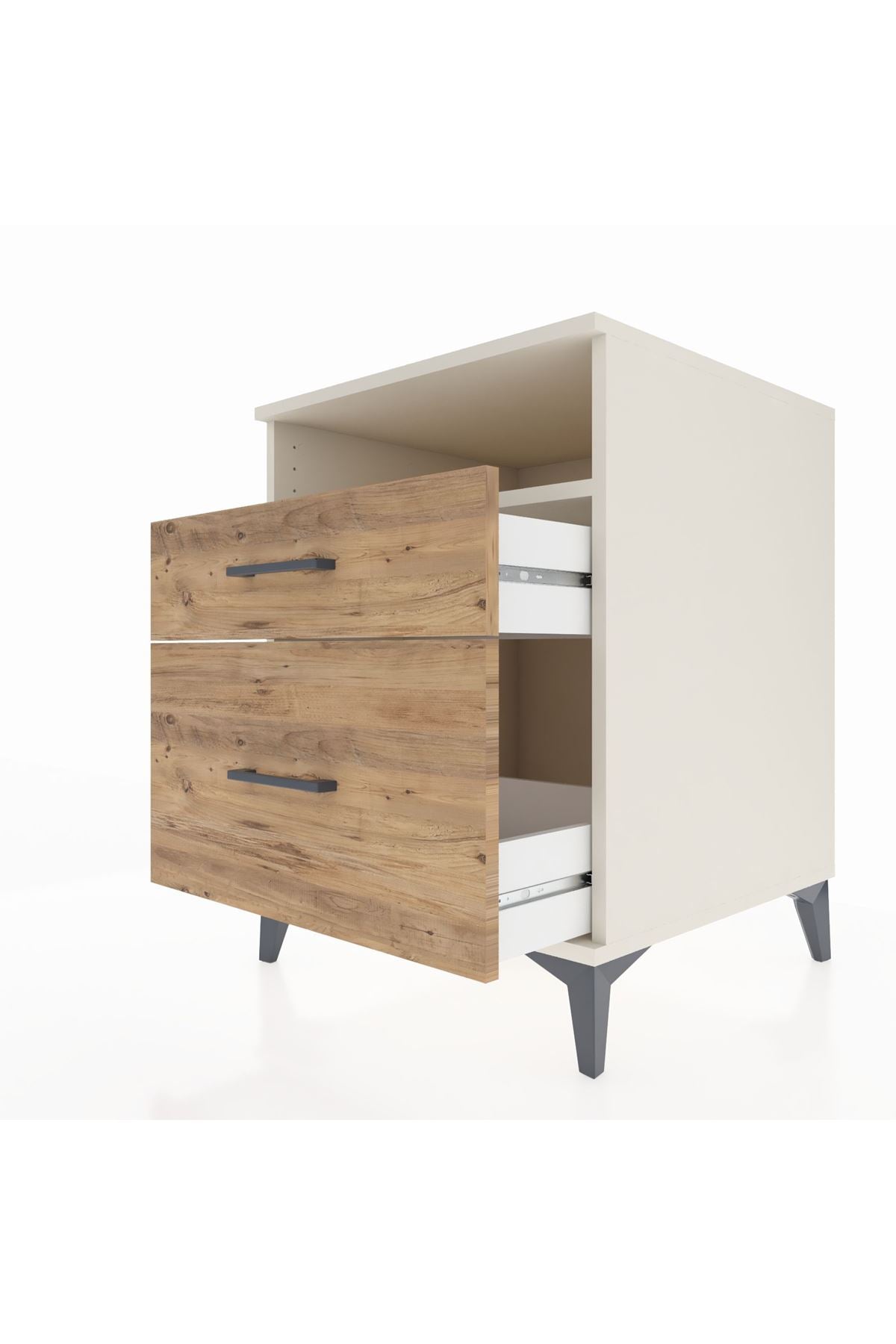 Kronos Komodin Tek Raflı 2 Çekmeceli 60x59x80 Aytaşı-Çam