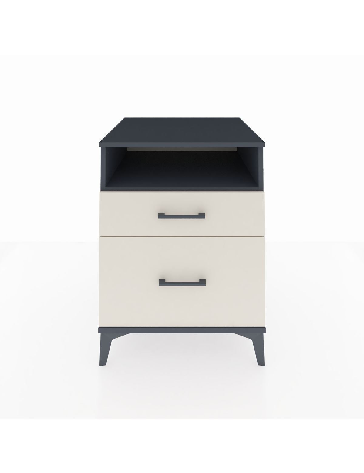 Kronos Komodin Tek Raflı 2 Çekmeceli 60x59x80 Antrasit-Aytaşı