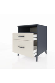 Kronos Komodin Tek Raflı 2 Çekmeceli 60x59x80 Antrasit-Aytaşı