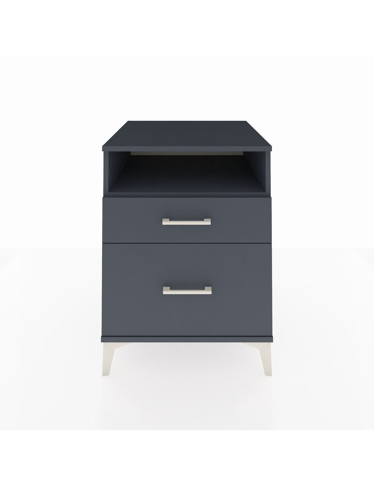 Kronos Komodin Tek Raflı 2 Çekmeceli 60x59x80 Antrasit-Antrasit