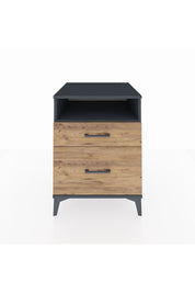 Kronos Komodin Tek Raflı 2 Çekmeceli 60x59x80 Antrasit-Çam