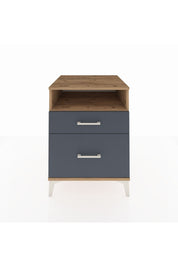 Kronos Komodin Tek Raflı 2 Çekmeceli 60x59x80 Çam-Antrasit