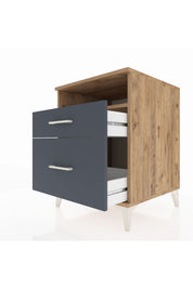 Kronos Komodin Tek Raflı 2 Çekmeceli 60x59x80 Çam-Antrasit