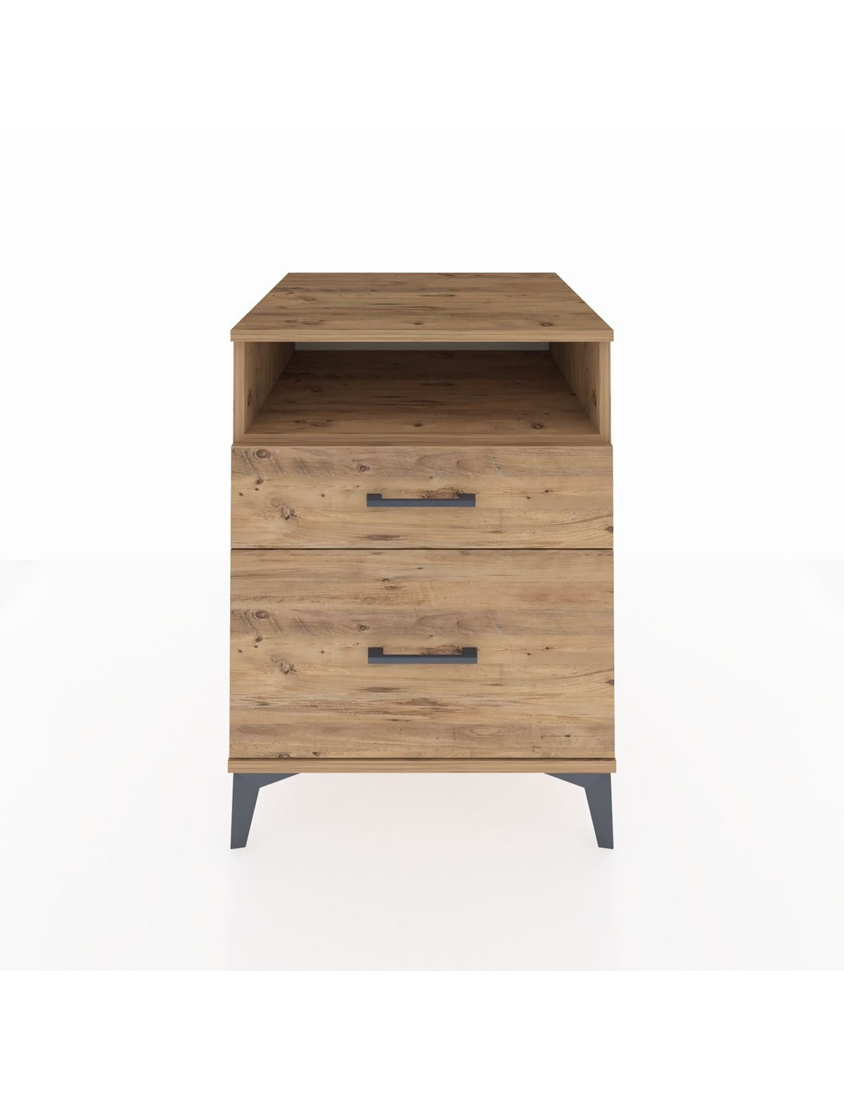 Kronos Komodin Tek Raflı 2 Çekmeceli 60x59x80 Çam-Çam