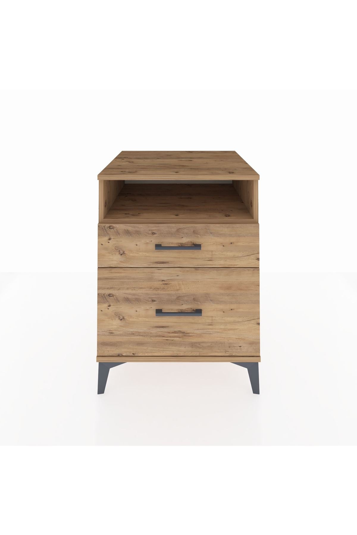 Kronos Komodin Tek Raflı 2 Çekmeceli 60x59x80 Çam-Çam
