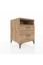 Kronos Komodin Tek Raflı 2 Çekmeceli 60x59x80 Çam-Çam